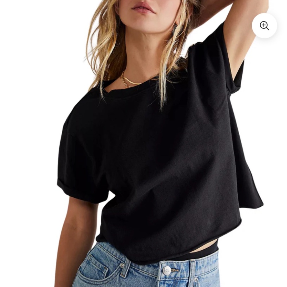 We The Free Black Cropped Tee